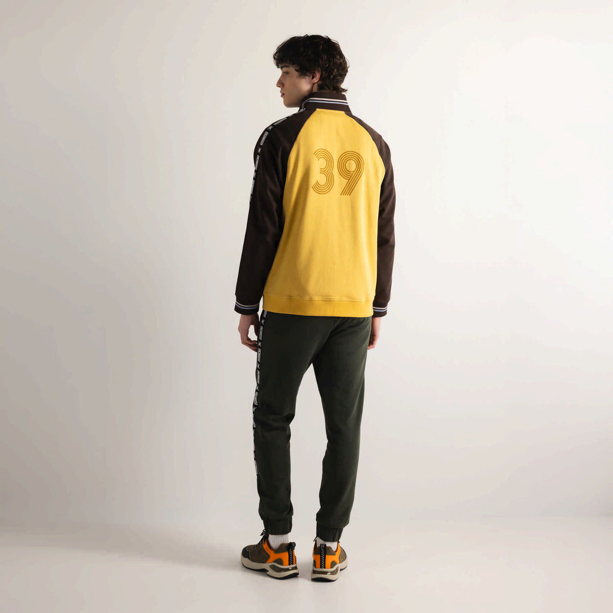 Chaqueta Deportiva Estilo Vintage Regular Fit Marrón y Amarillo JACKET SCUDETTO WHEAT