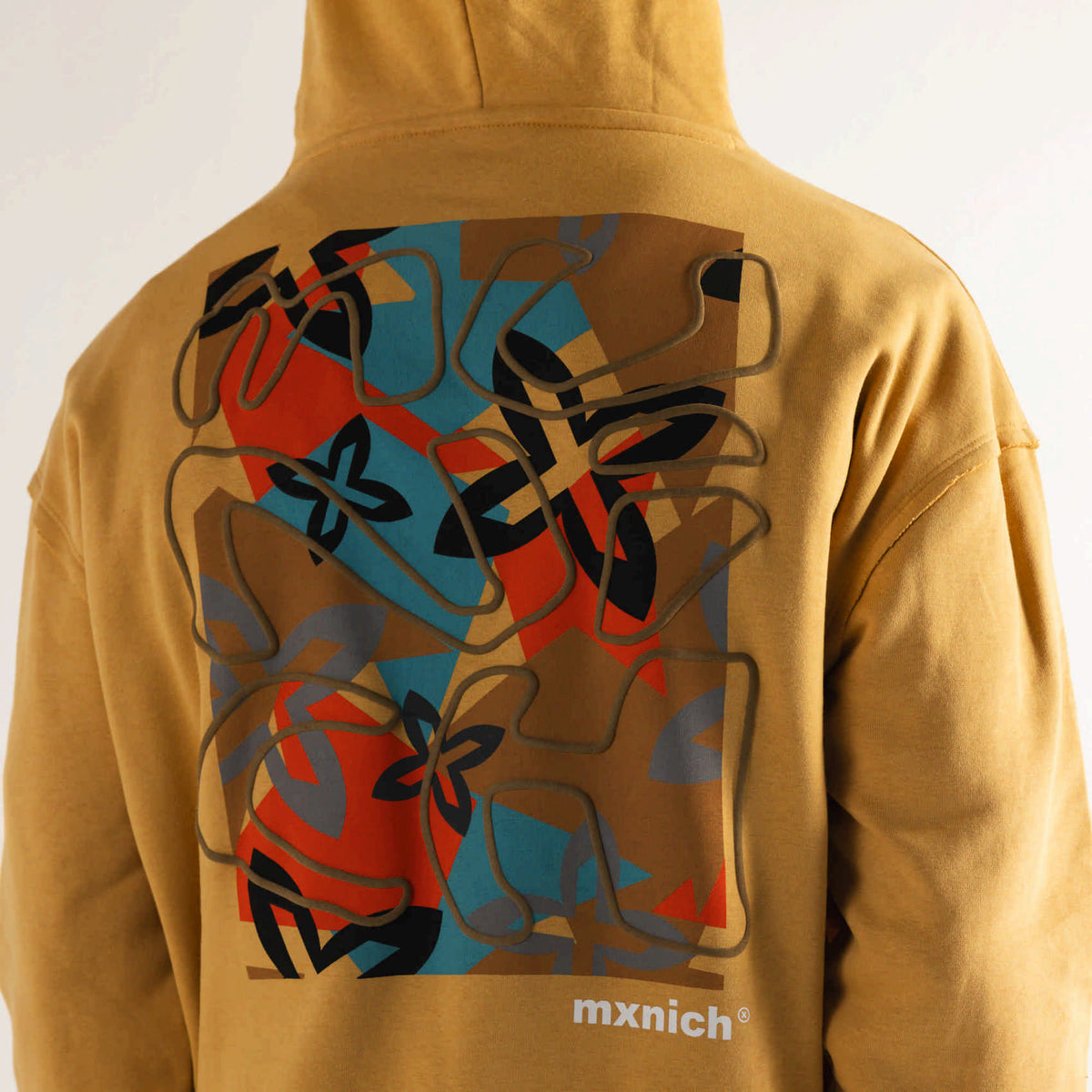 Sudadera Con Capucha Oversize Amarillo Mostaza Estampado Trasero HOODIE PATHS TAFFY