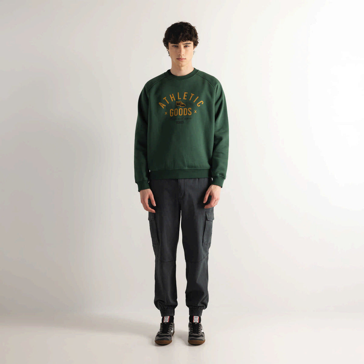 Sudadera Estilo Urbano Lavado Vintage Verde SWEATSHIRT UNI GREEN