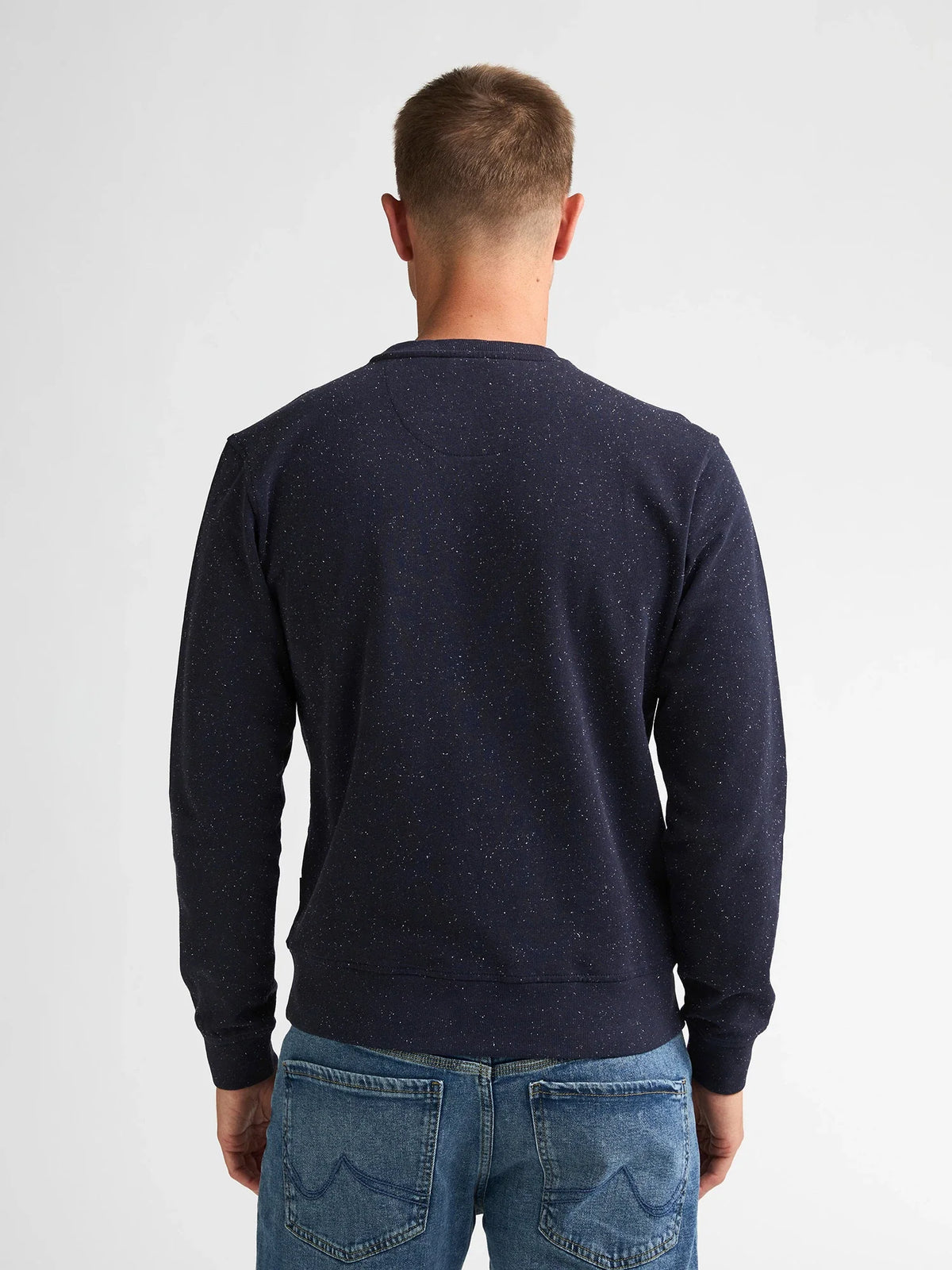 Sudadera jaspeada con cuello redondo rosewood