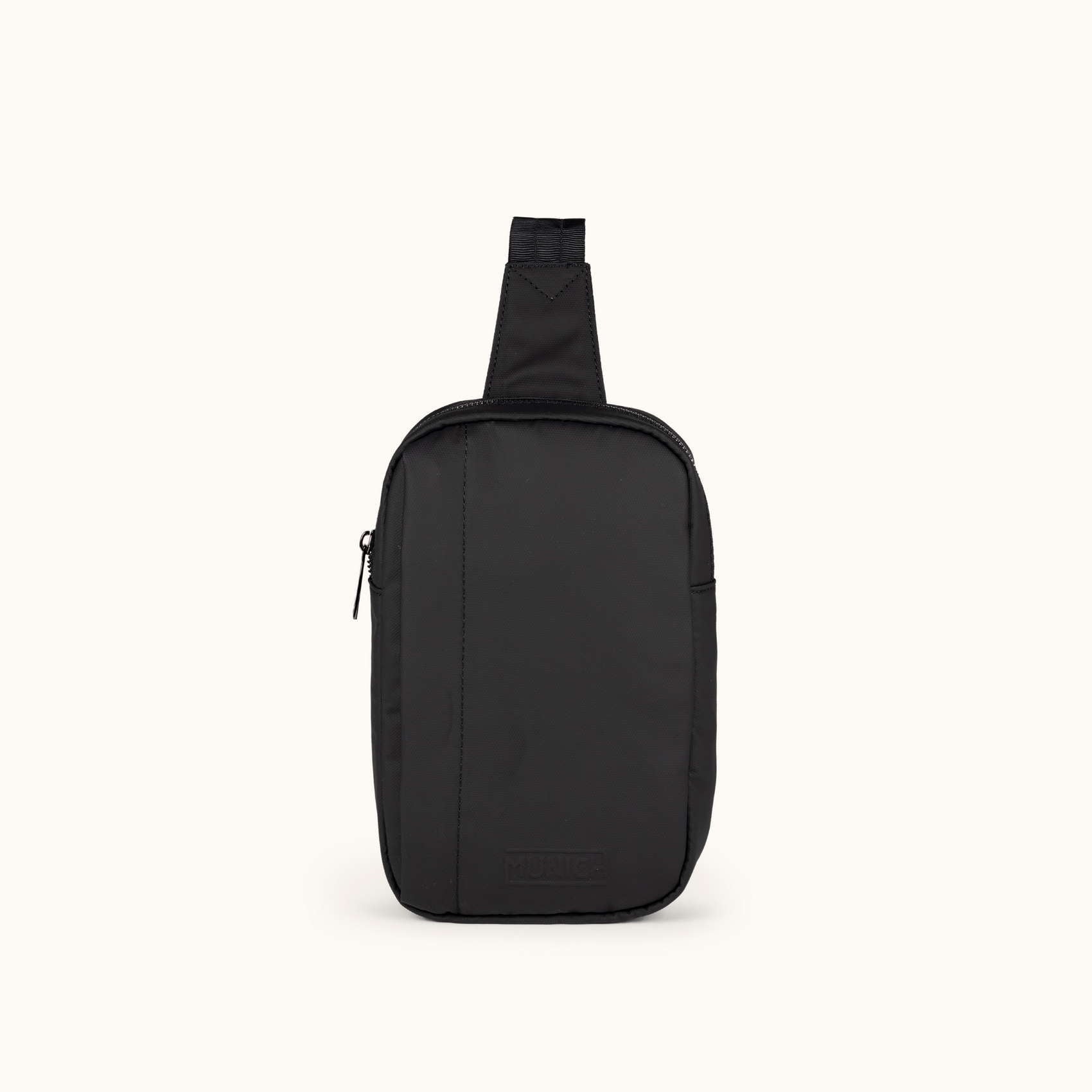 Mochila cruzada de poliéster reciclado negra MOCHILA CRUZADA PEAK RECICLADA