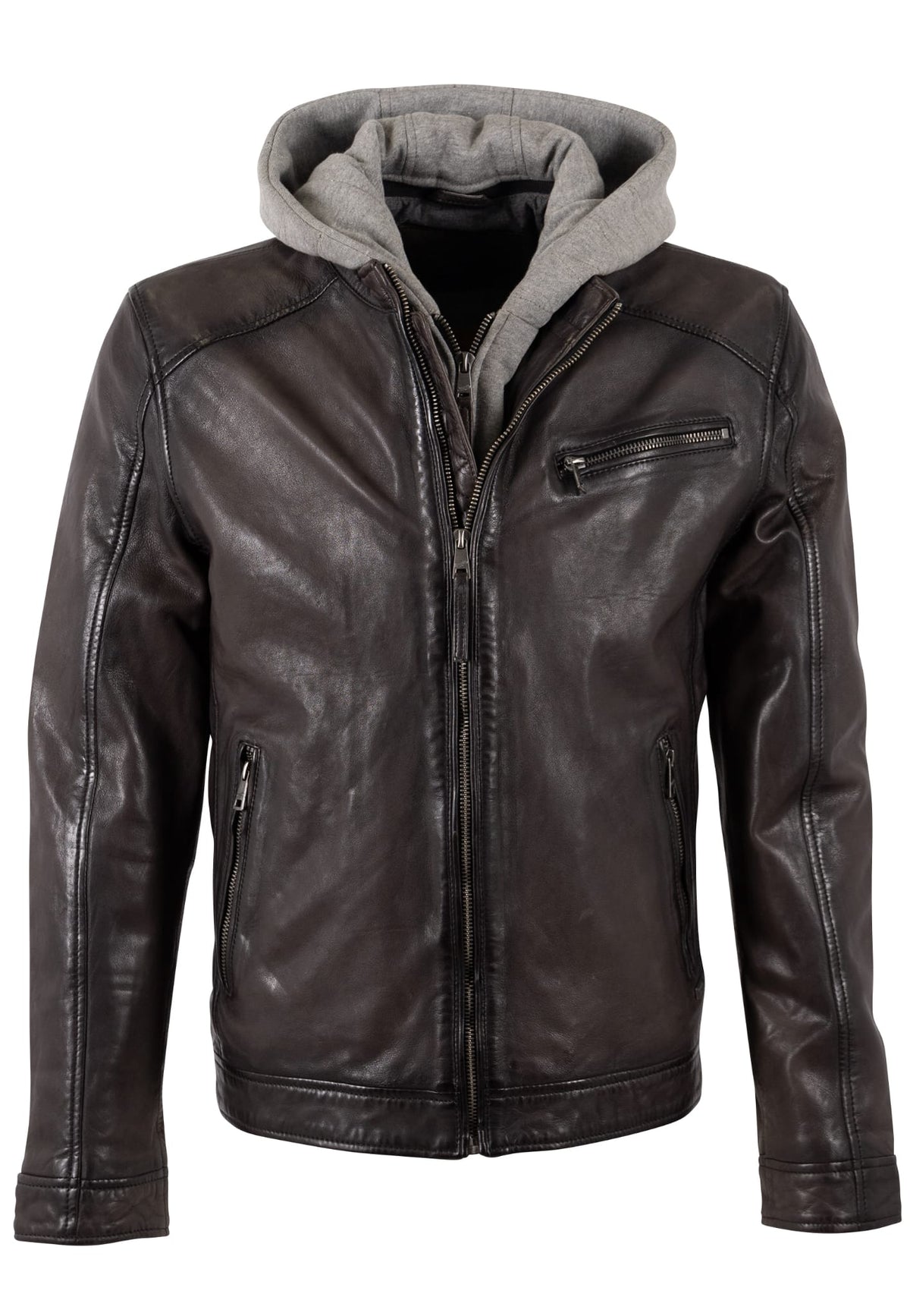 Chaqueta de piel Mauritius con gorro desmontable