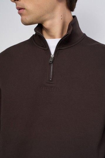 HALF ZIPPED COLLAR SWEATSHIRT