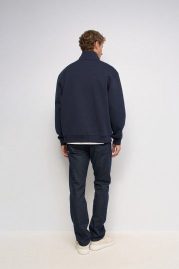 HALF ZIPPED COLLAR SWEATSHIRT