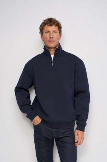 HALF ZIPPED COLLAR SWEATSHIRT
