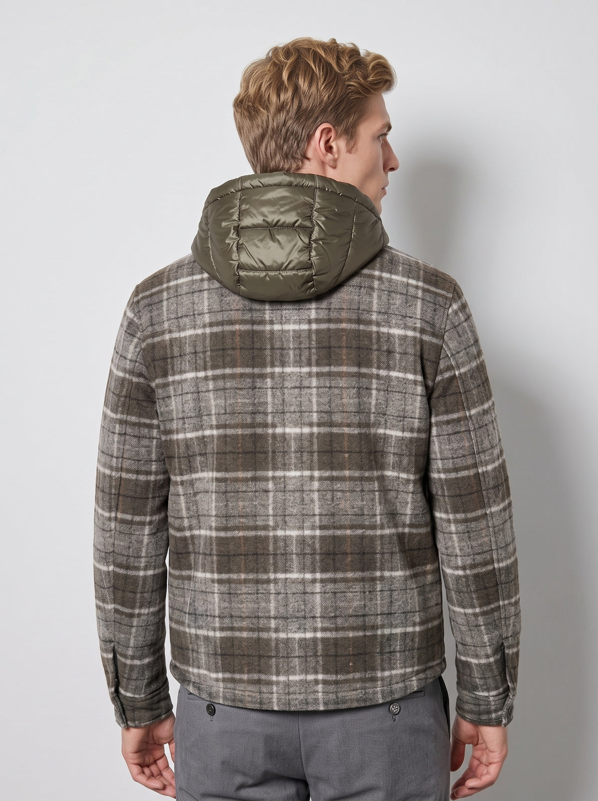 Abrigo Markup de cuadros con gorro desmontable