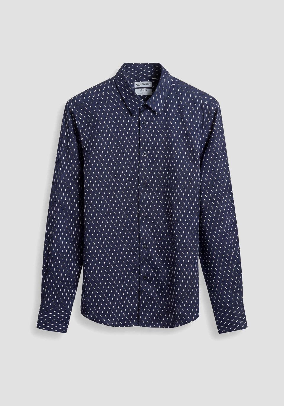 CAMISA REGULAR FIT «NAPOLI» DE MEZCLA DE ALGODÓN ESTAMPADO Y PLACA CON LOGOTIPO