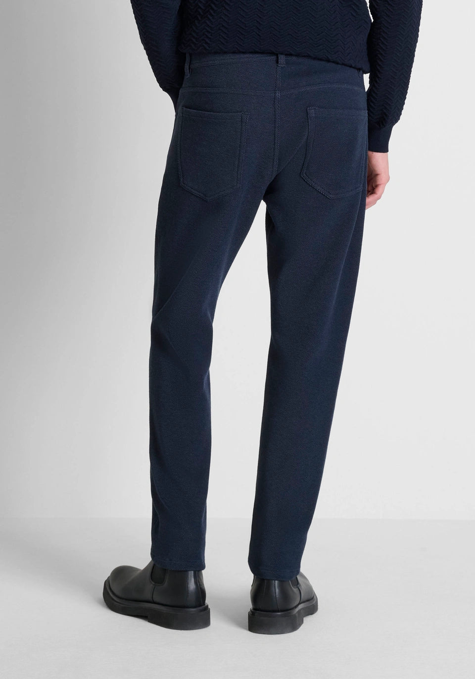 Pantalones "Argon" azul marino slim fit al tobillo