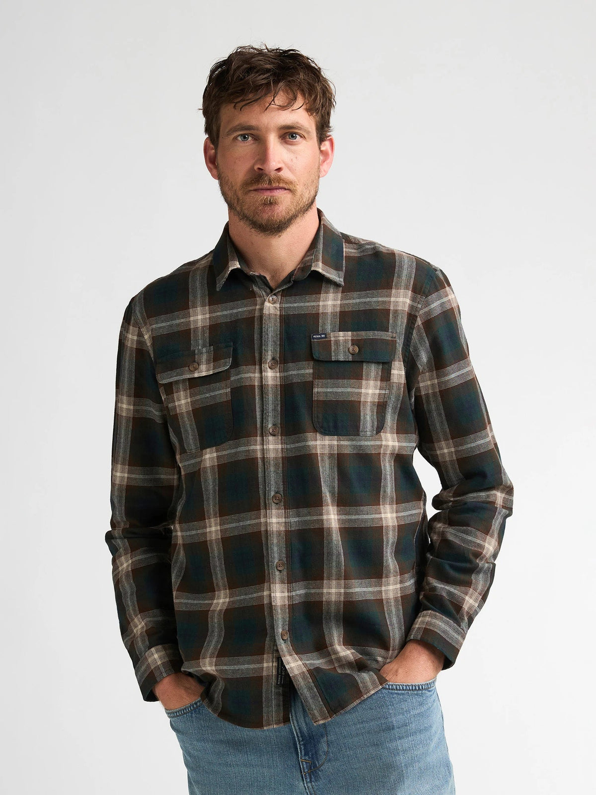 Camisa de cuadros descoloridos ironline