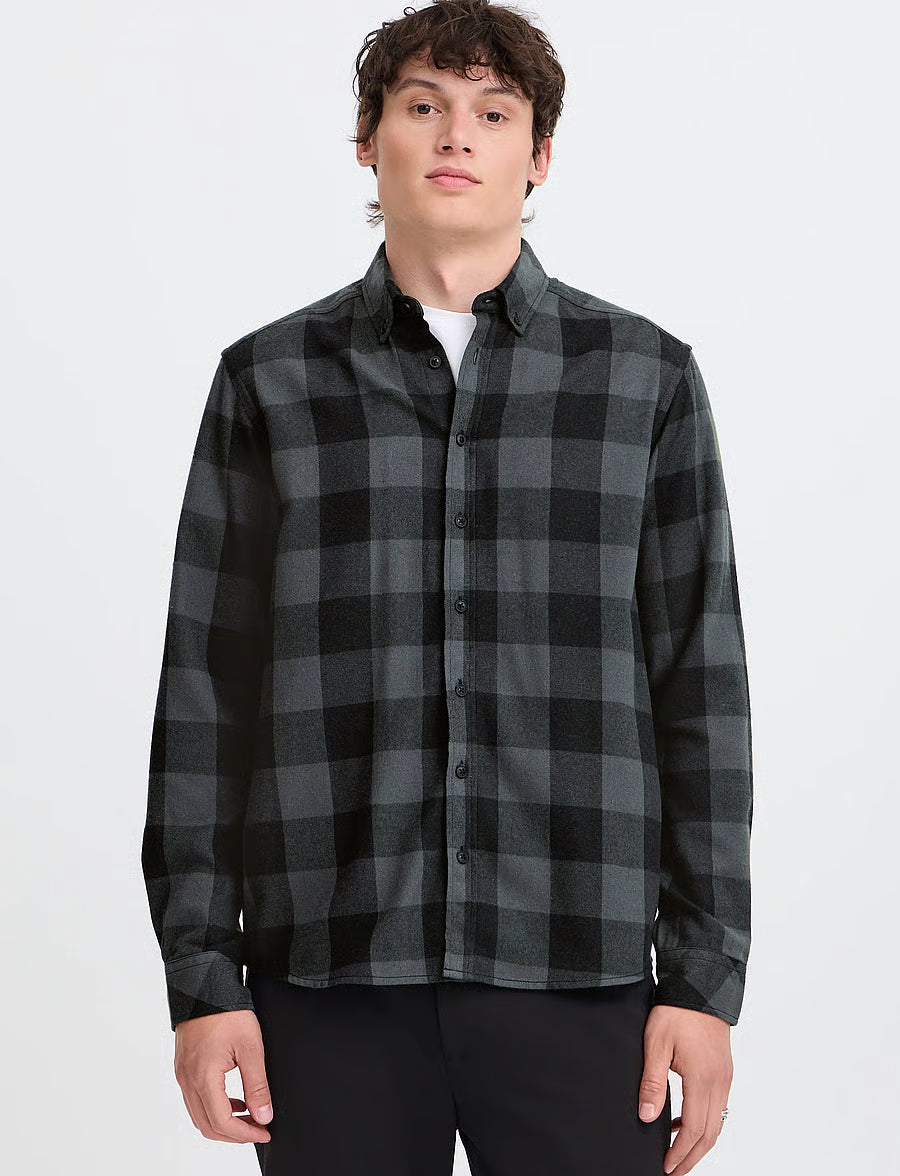 Camisa de cuadros Blend gris y negra