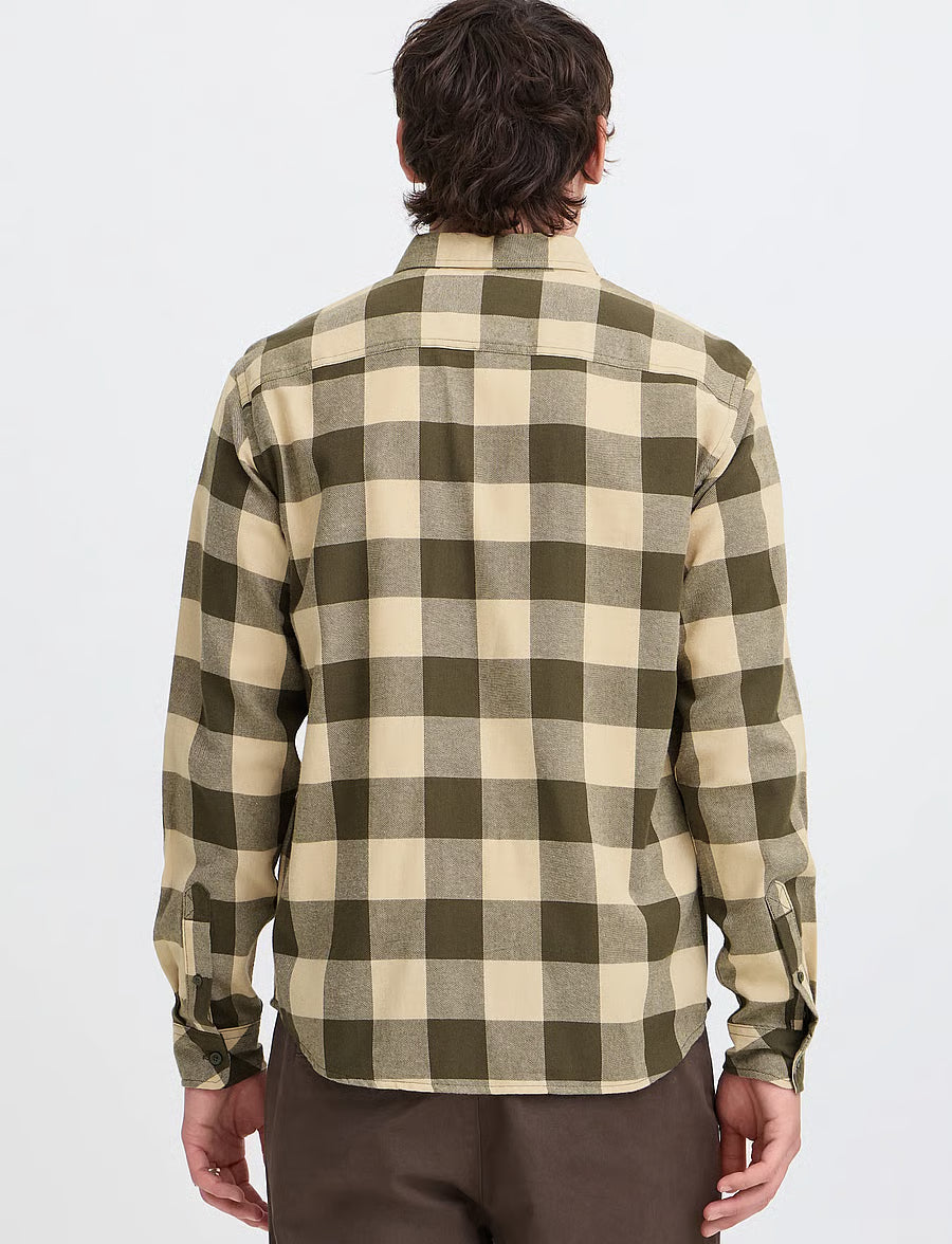 Camisa de cuadros Blend beige y verde
