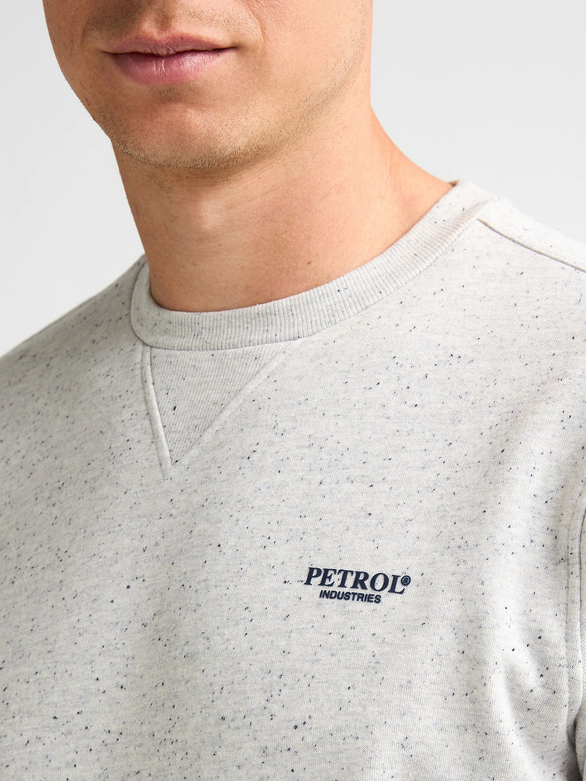Sudadera jaspeada con cuello redondo rosewood