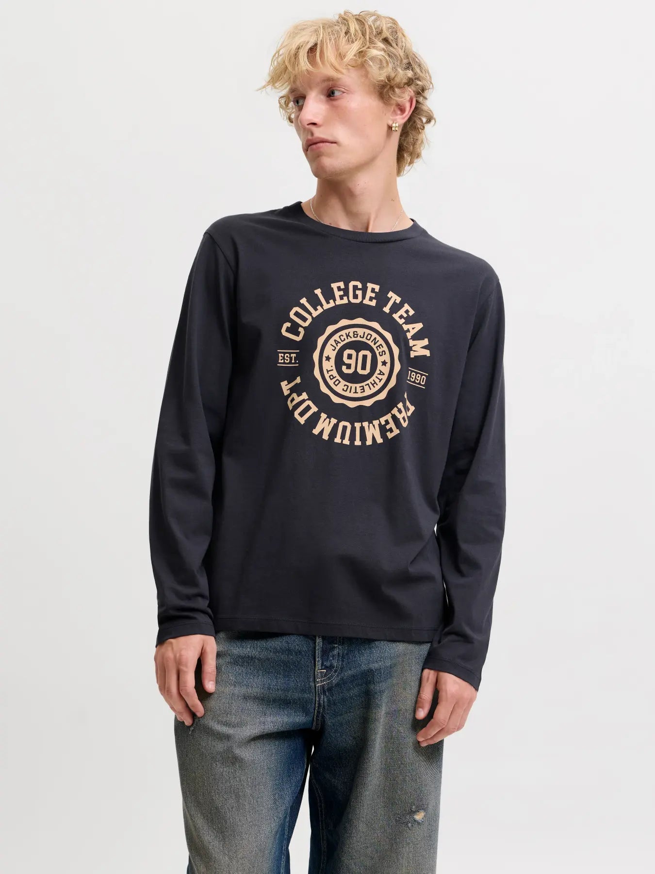 Camiseta J&J de manga larga Bluzander Dark Navy