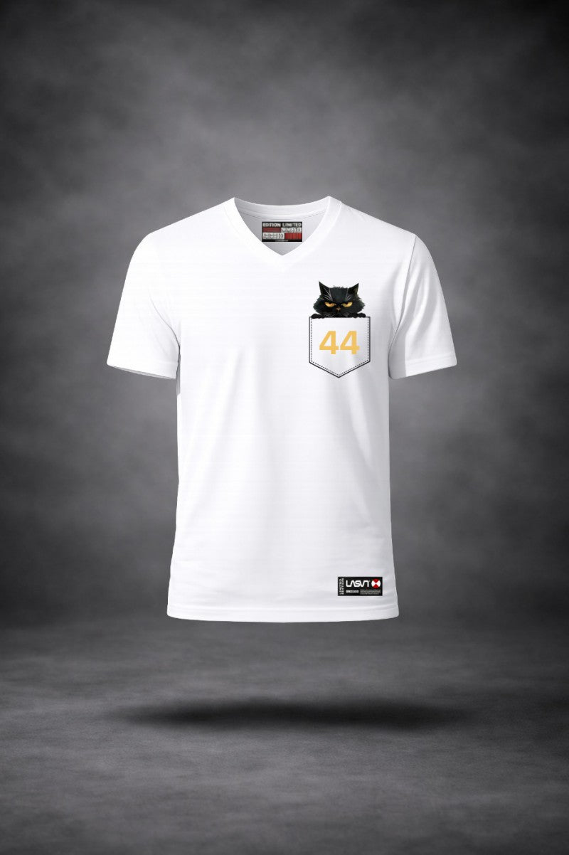 Camiseta pico LA SAL en blanco