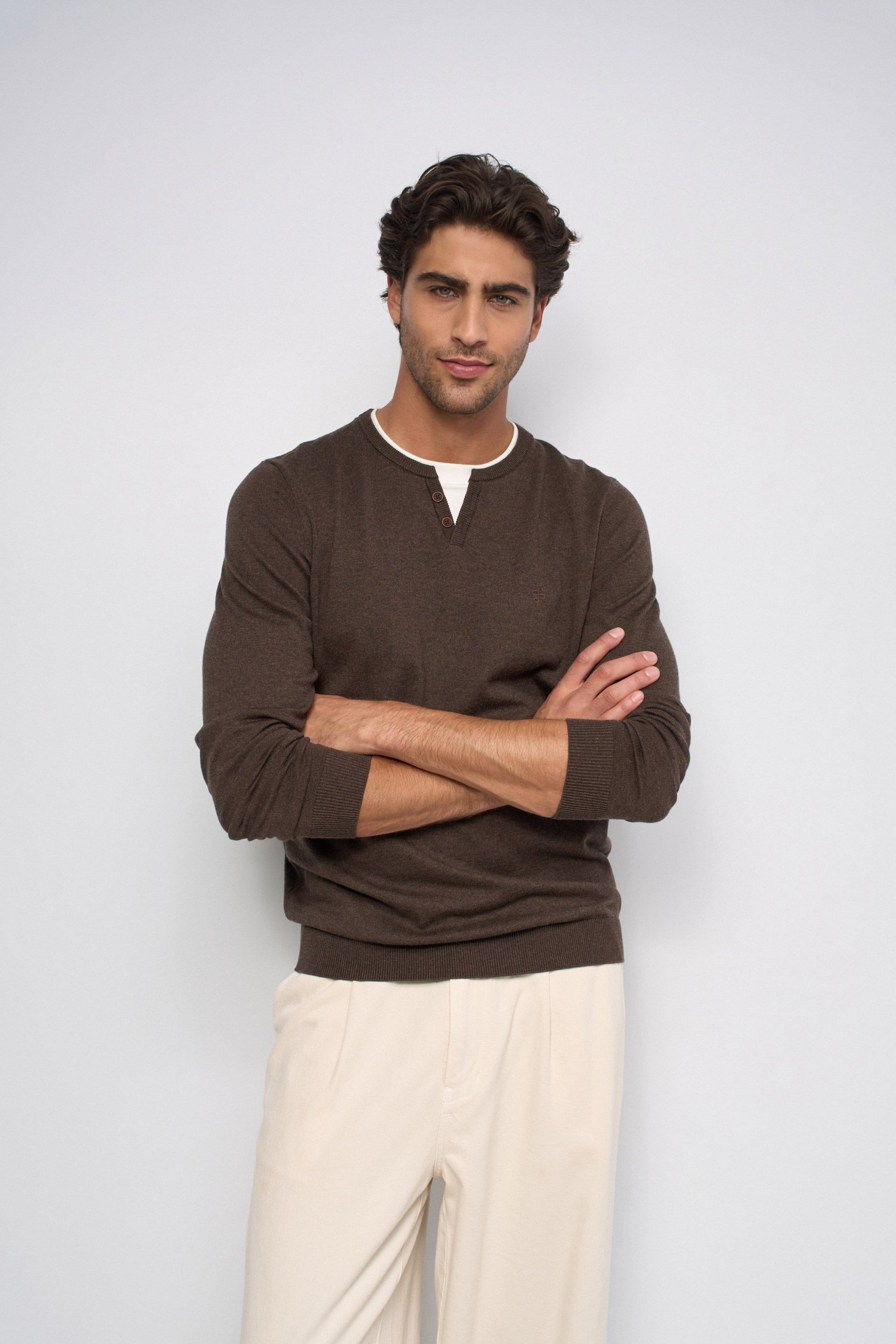 Jersey de punto  Salsa con efecto camiseta Col chocolate