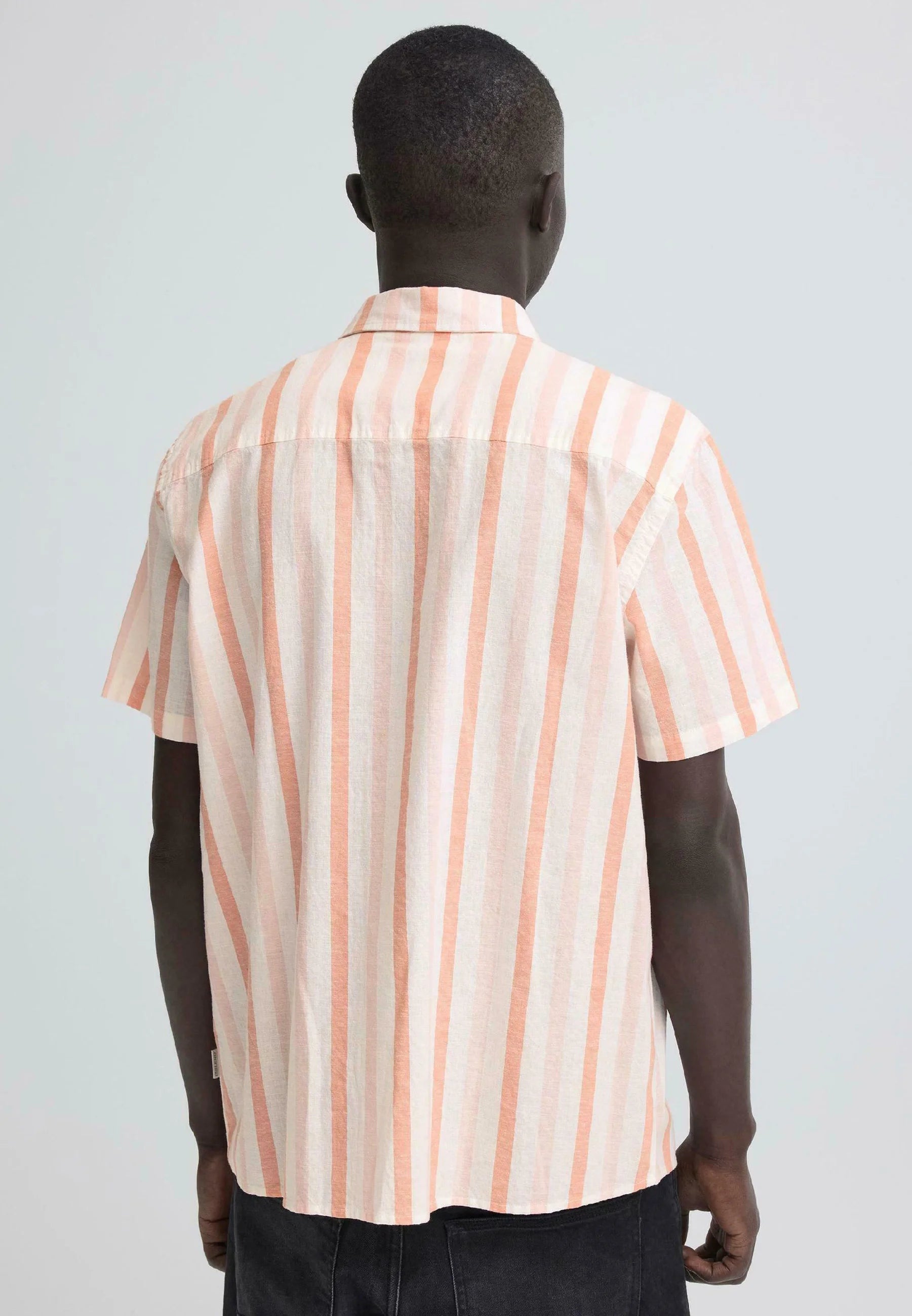 BHABAN LINEN-MIX STRIPED - Camisa - peachskin