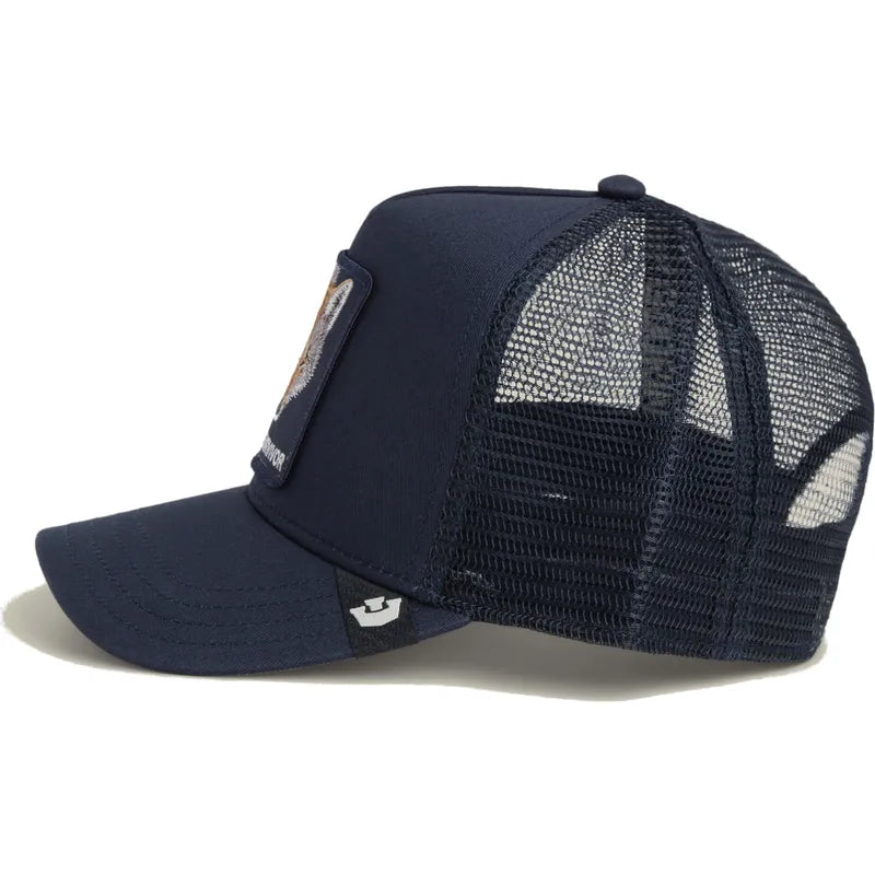 Gorra trucker azul marino lobo Survivor The Farm de Goorin Bros.