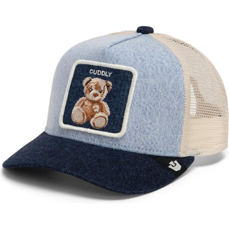 Gorra trucker azul marino oso de peluche Denim Cuddly Original Recipe Denim The Farm de Goorin Bros.