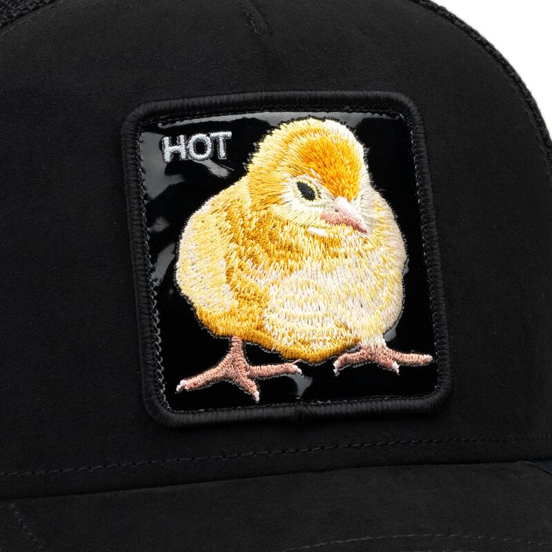 Gorra trucker negra pollito Black Out Chick Blackened Metallic Hot The Farm de Goorin Bros.