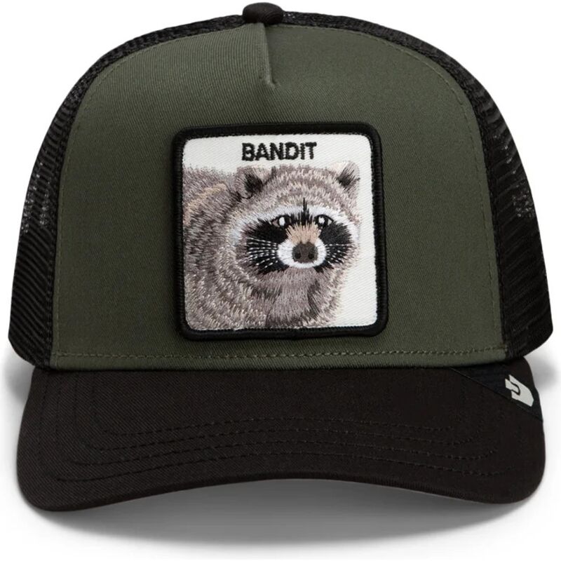 Gorra trucker verde y negra mapache Bandit Original Recipe The Farm de Goorin Bros.