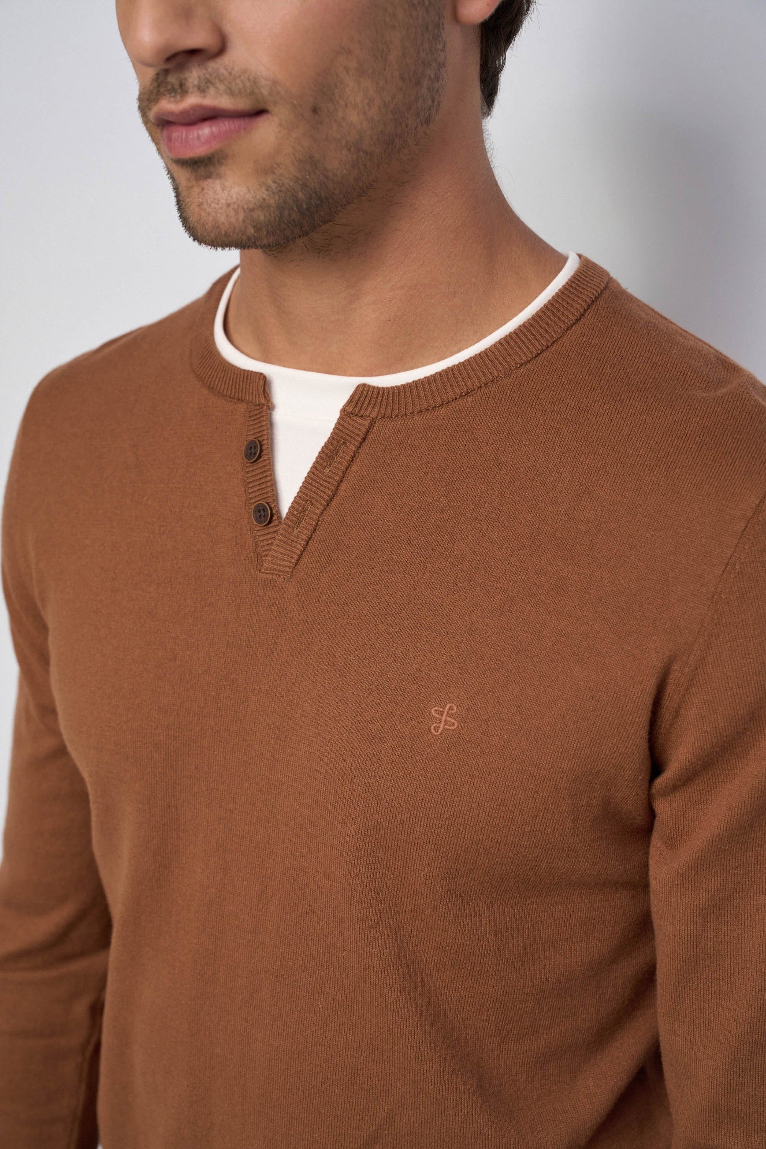 Jersey de punto  Salsa con efecto camiseta Col marrón