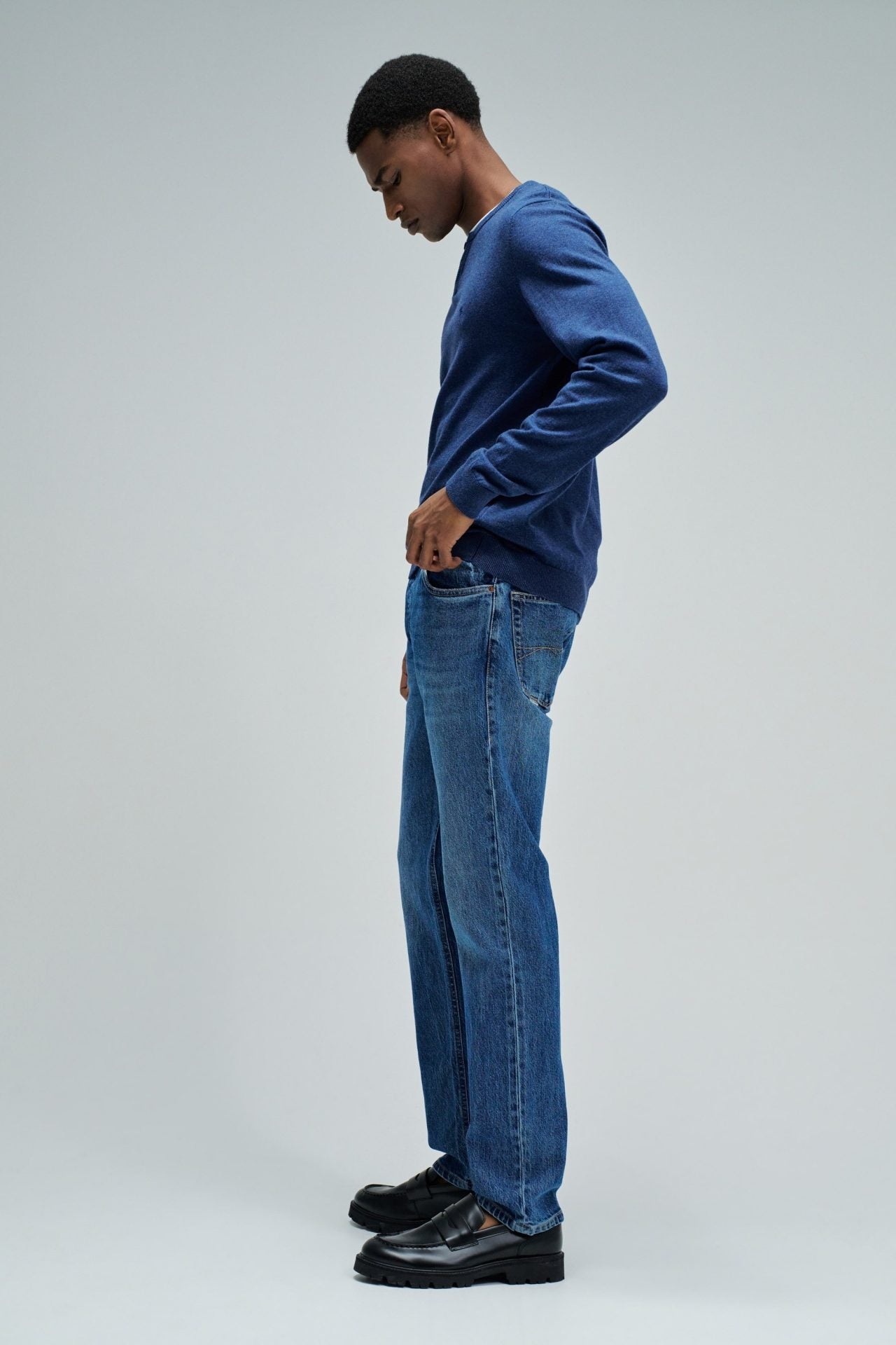 Jersey Salsa de punto con botones color Azul
