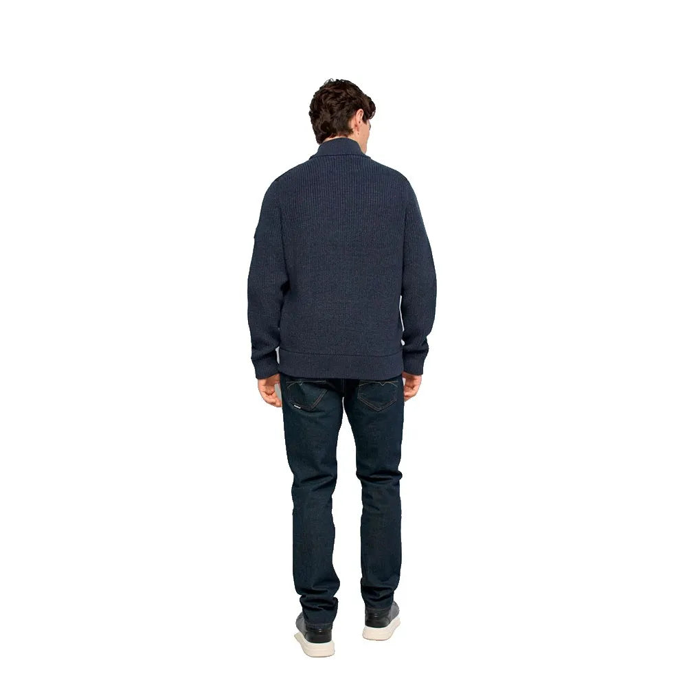 Chaqueta de punto Salsa con cremallera doble tejido Marino