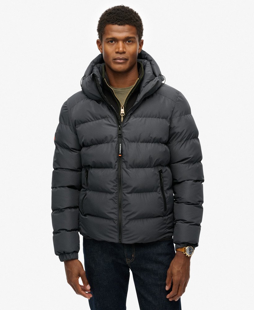 Chaqueta Acolchada Deportiva con Capucha Ebony
