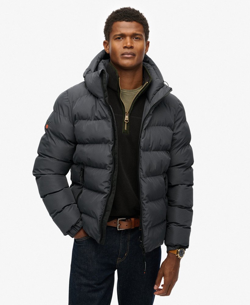 Chaqueta Acolchada Deportiva con Capucha Ebony