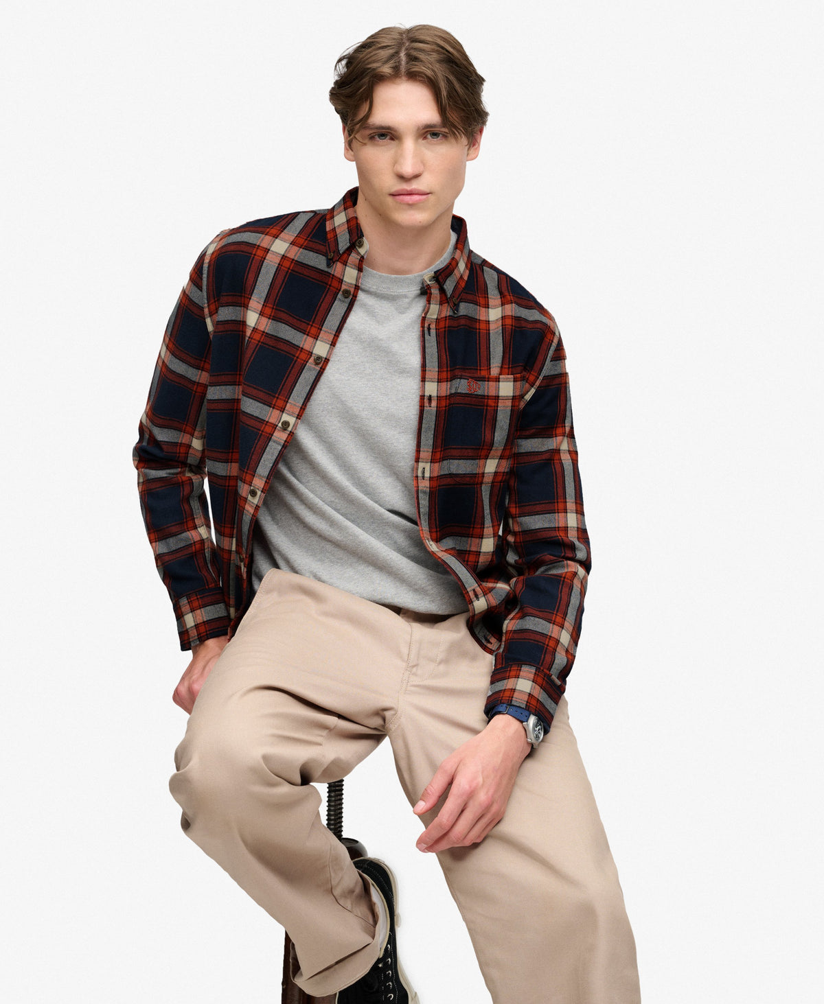 Camisa Lumberjack de Algodón Manga Larga