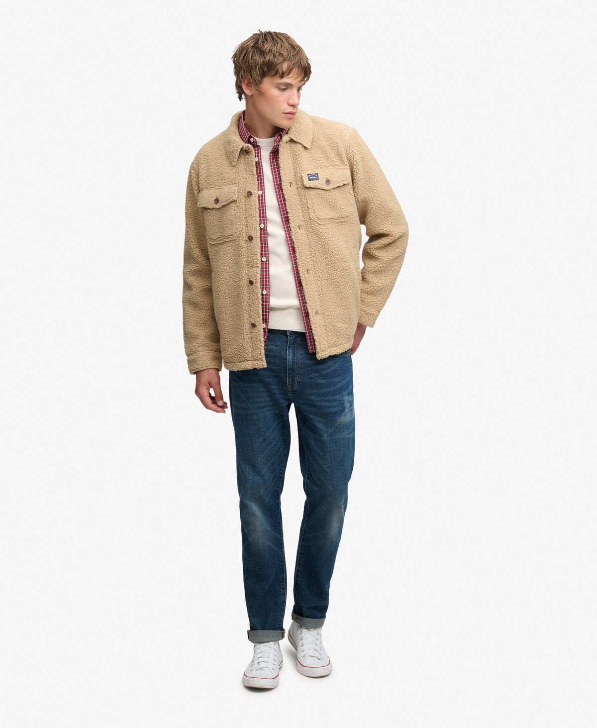 Sobrecamisa de Forro Polar Retro Beige