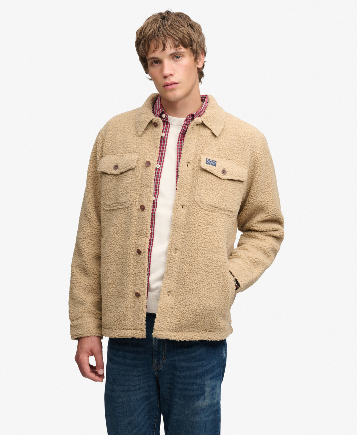 Sobrecamisa de Forro Polar Retro Beige