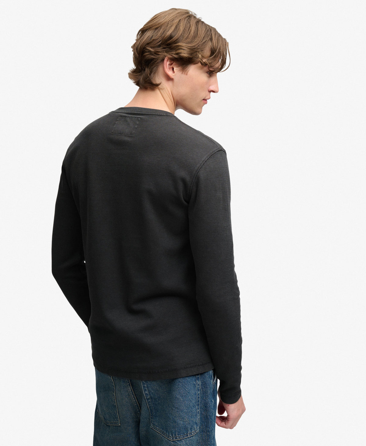Camiseta Henley de Manga Larga Waffle French Blue (Copia)